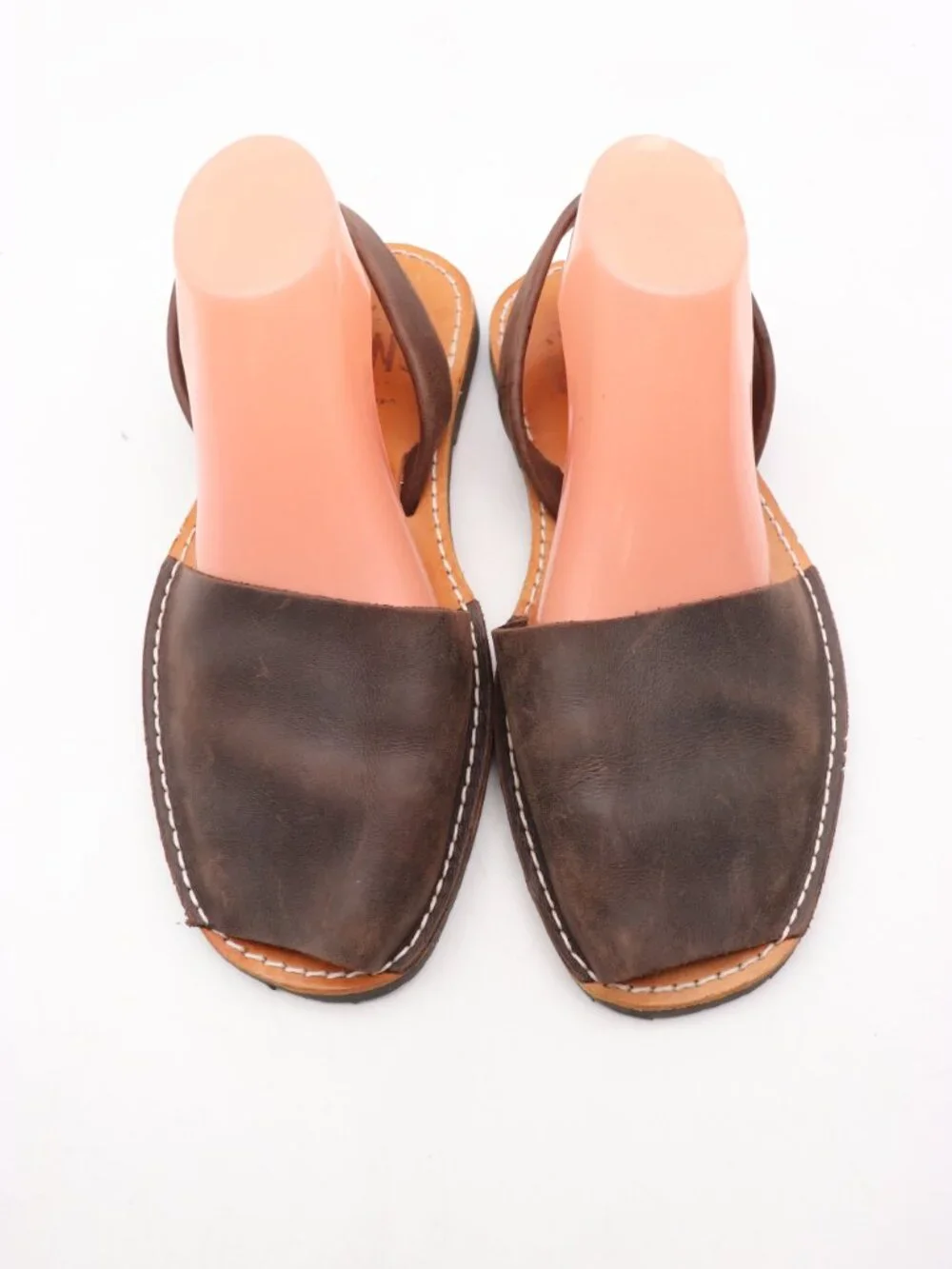 Pons Avarca Shoes Men's Sz EU 43 Brown Leather Slingback Sandals Handmade Spain